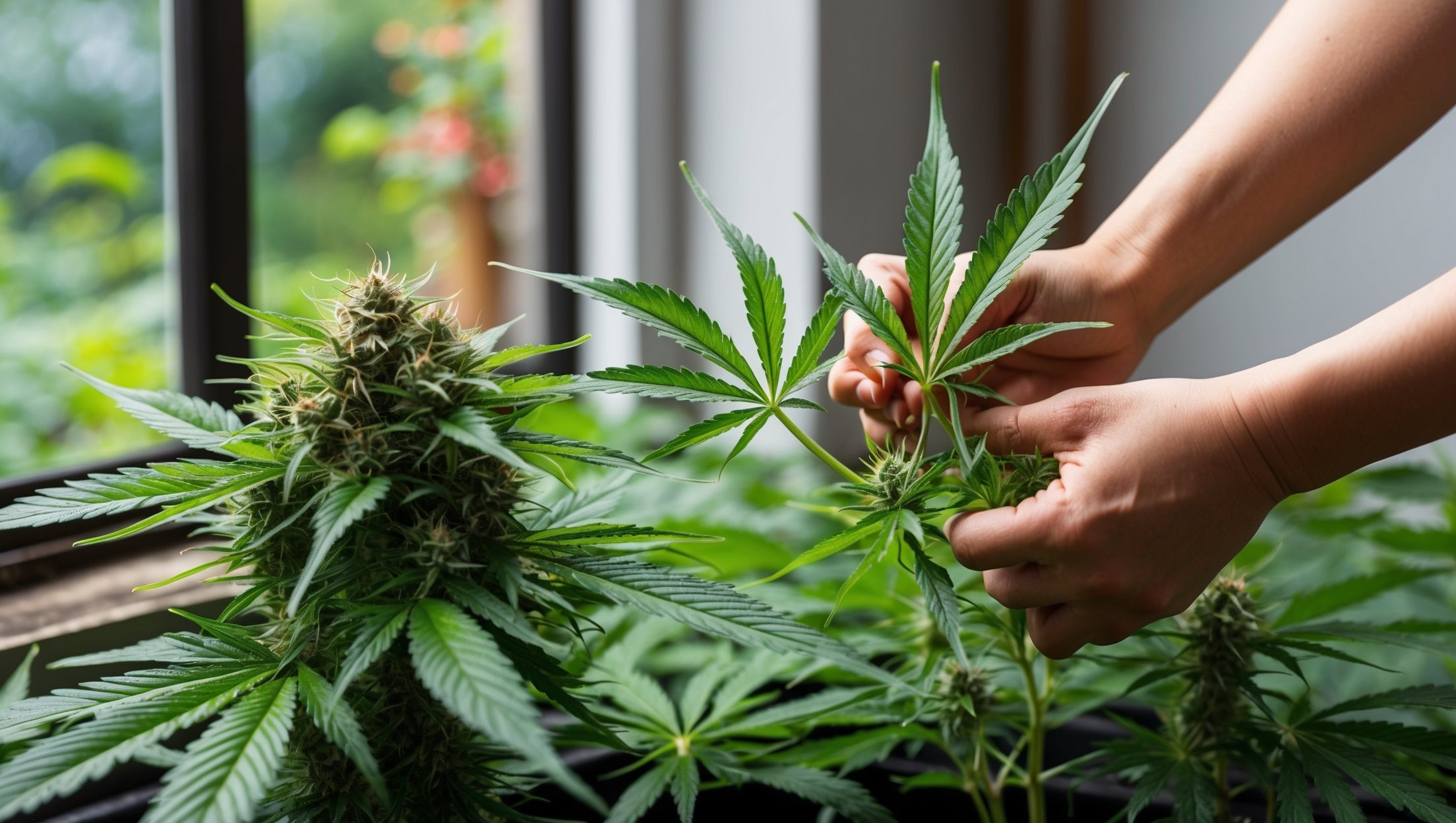 Cannabis Blätter entfernen