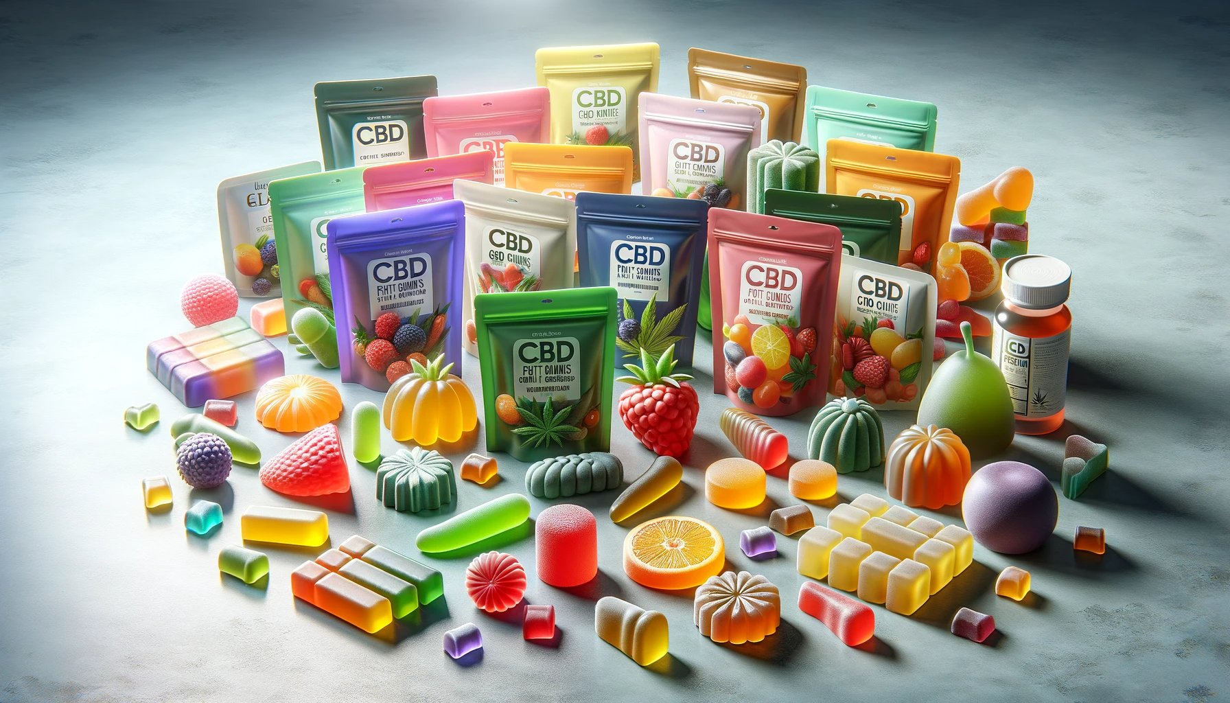 Bunte CBD Fruchtgummies