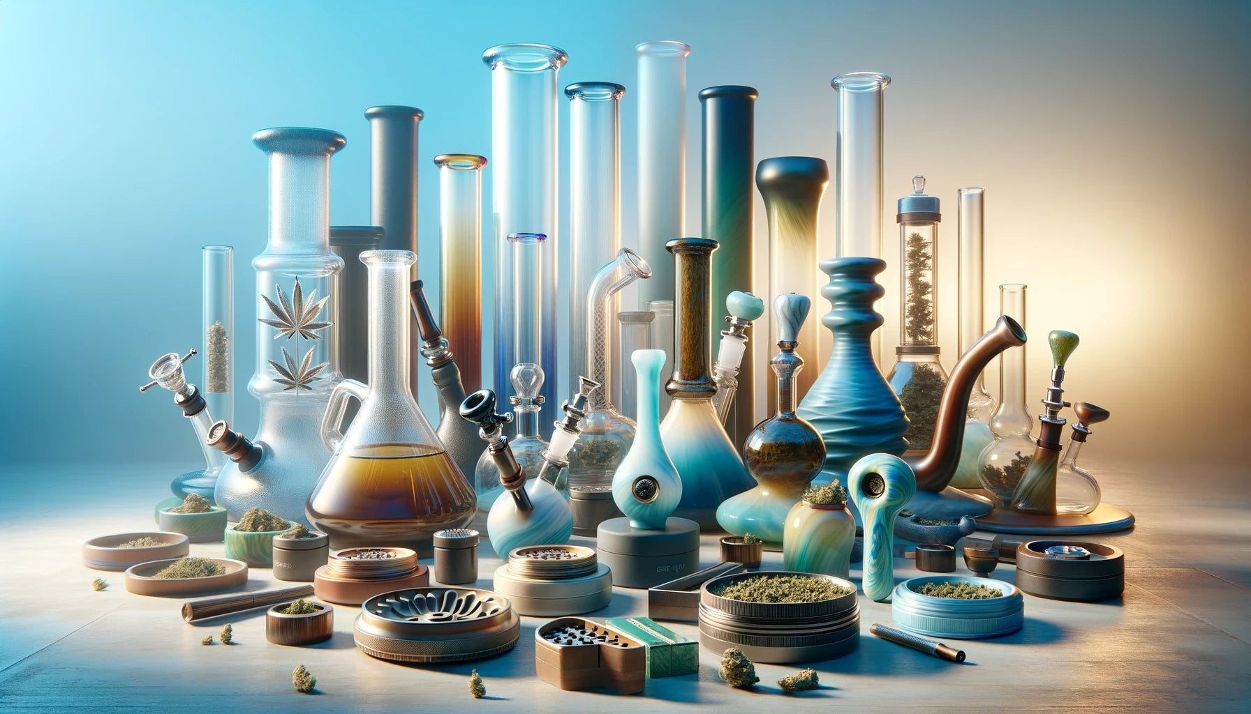 Headshopartikel wie Bongs, Pfeiffen und Grinder