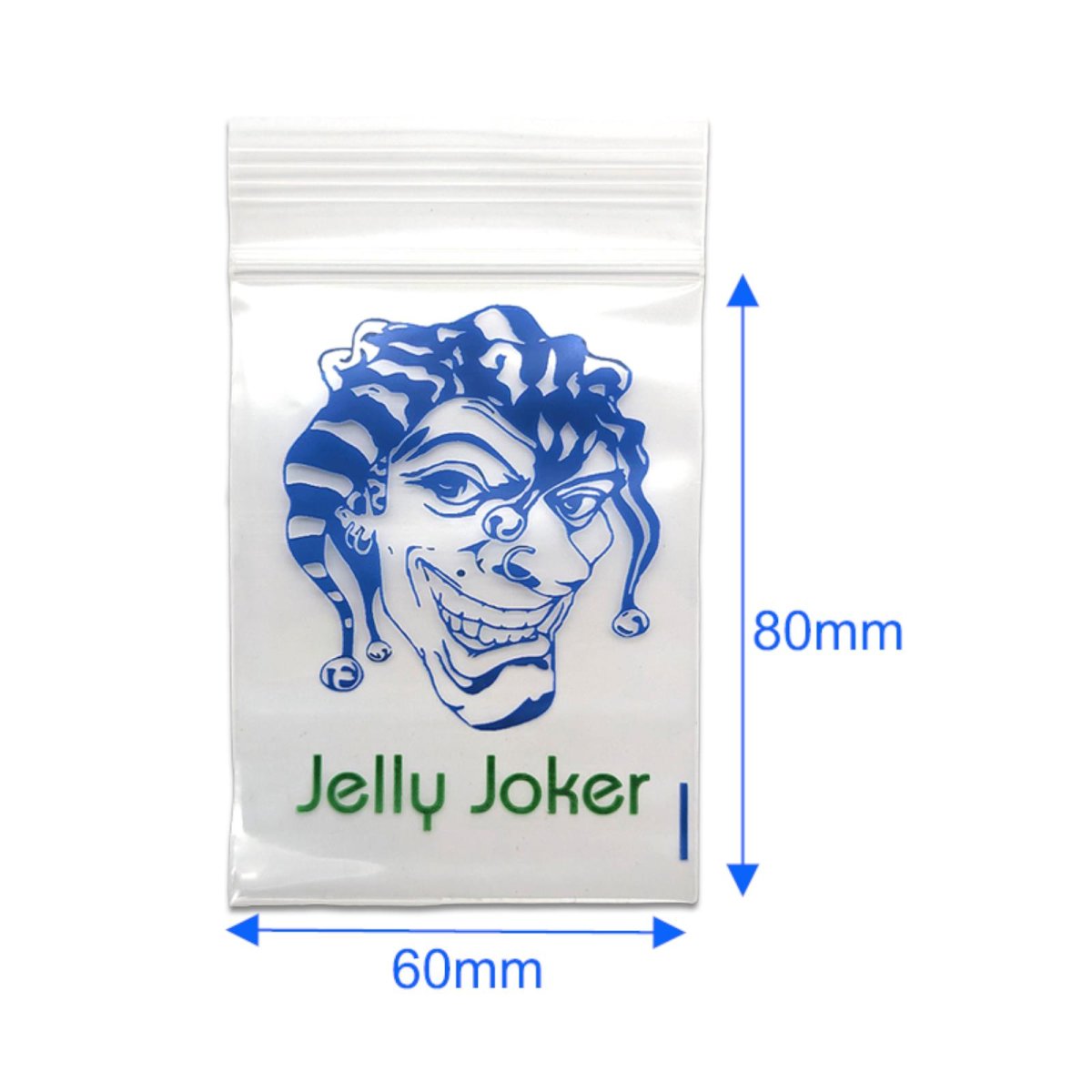 100 x JJ-Zipperbags Joker Head, 70µm – thick quality – Baggys