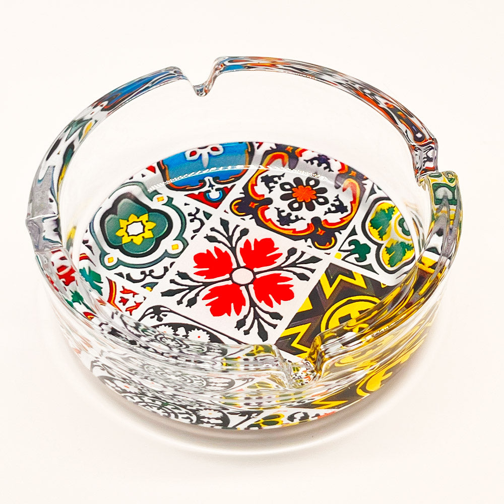 Aschenbecher mit Fliesenglas Muster - verschiedene Designs - Muster 4