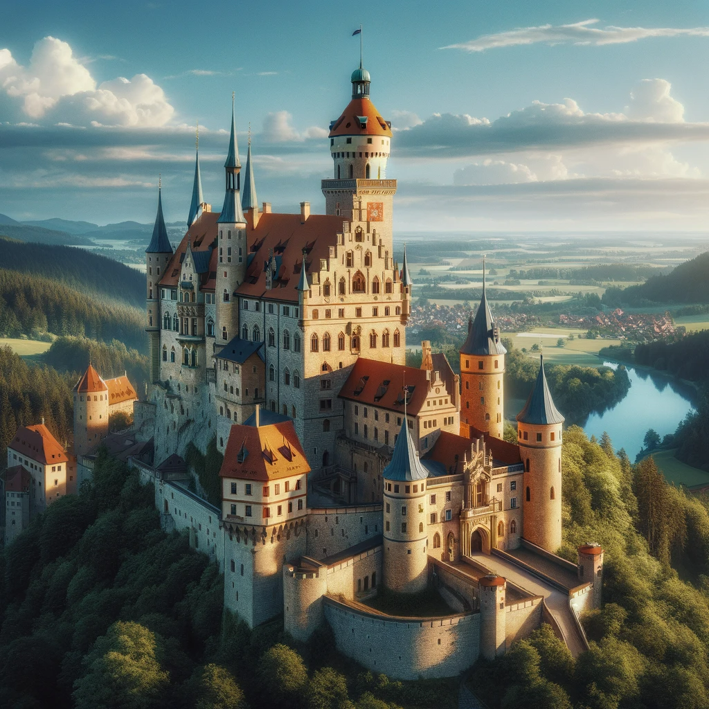 Luftaufnahme der Marienburg in Bayern