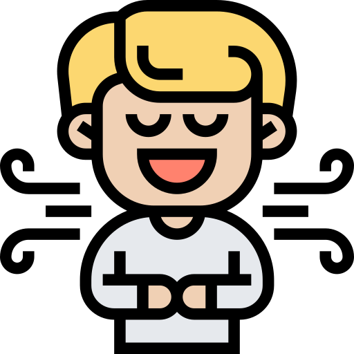 Icon Beruhigung blonder Junge meditiert