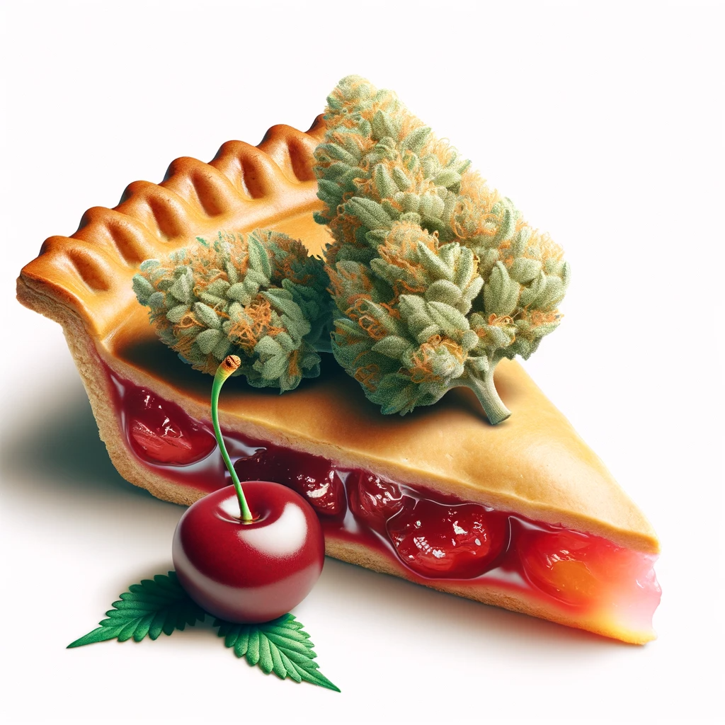 Cherry Pie Cannabis Bud auf Kirsch-Pie