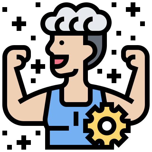 Icon Energie Mann mit angespannten Armen