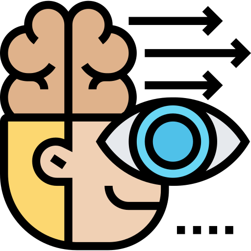 Icon Fokus Kopf mit Gehirn
