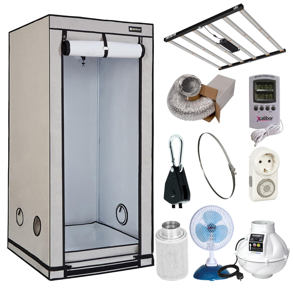 Growbox complete set 120x120x200cm including Lumen King LED (720W)