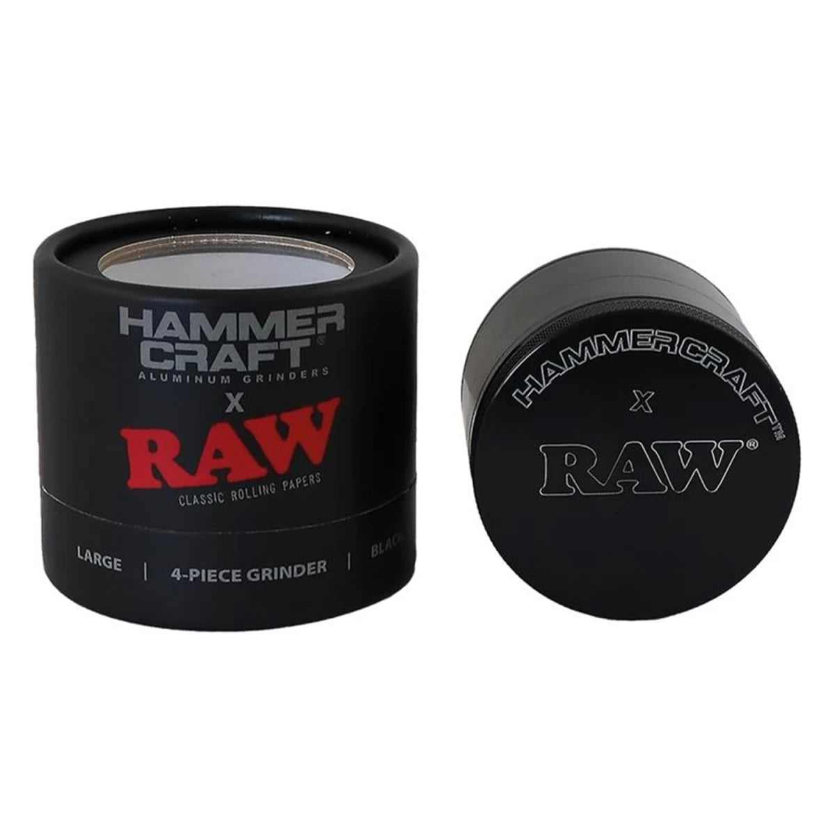Hammercraft x RAW Grinder Black Aluminium 4-piece Large Ø 60 mm