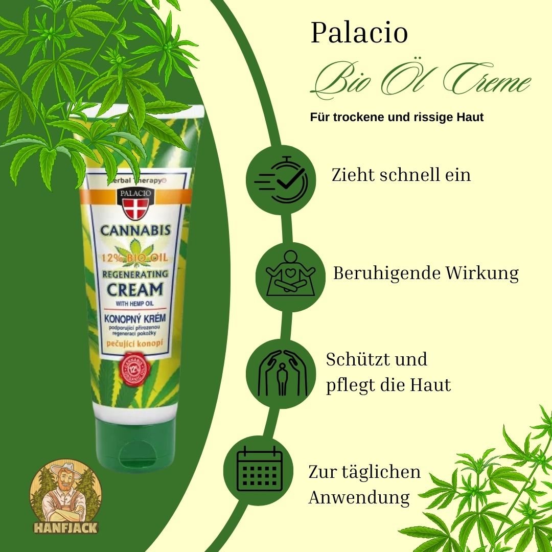 Palacio Cannabis Organic Oil Cream Regenerating - 125ml Tube