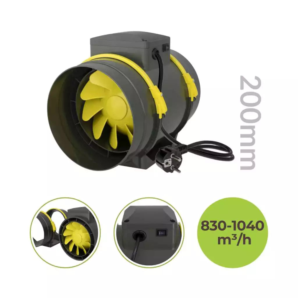 Fan Ø200mm 1040 m³/h 2-stage PROFAN TT Garden Highpro