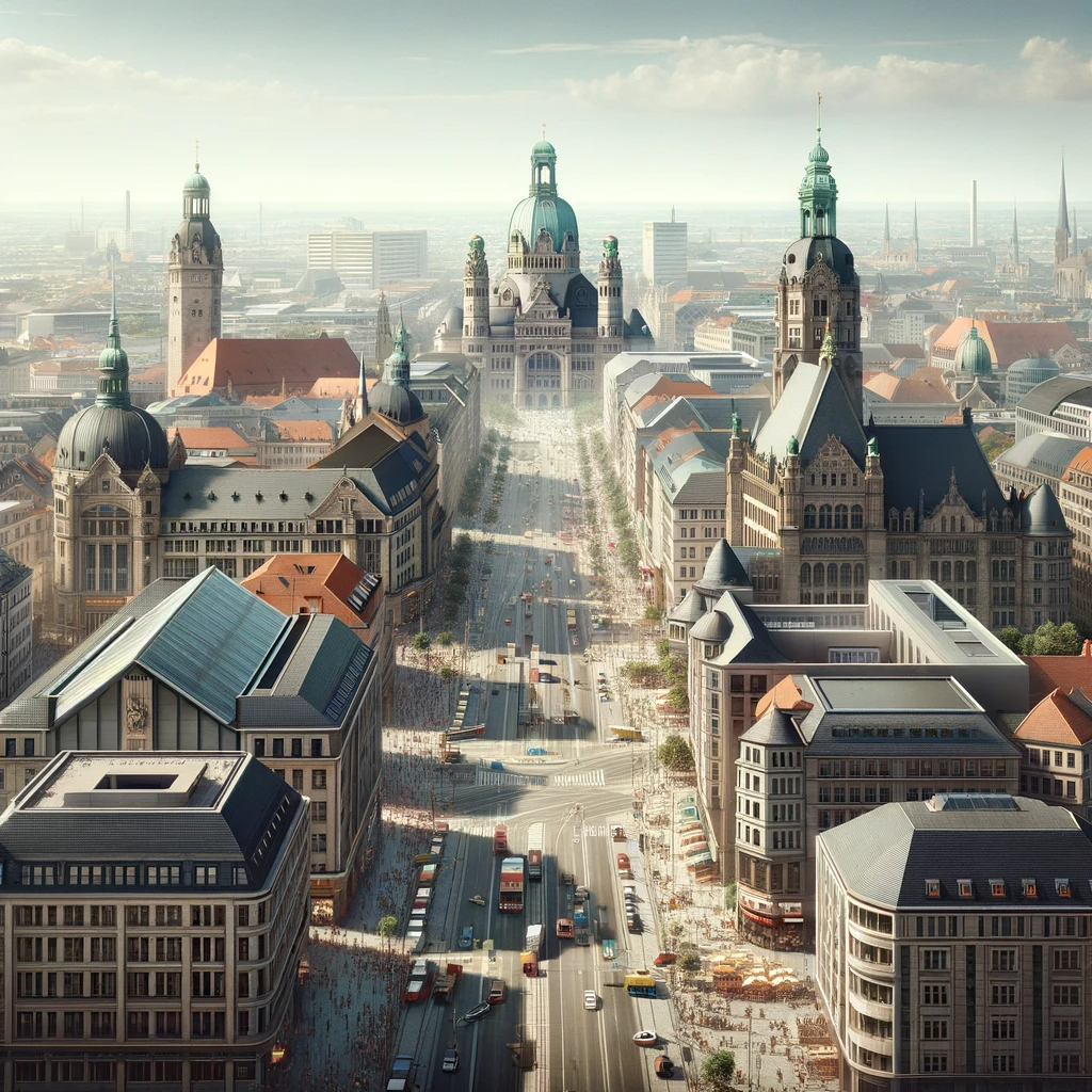 Belebte Innenstadt Leipzig