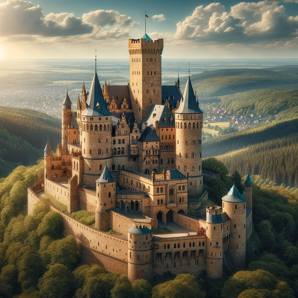 Luftaufnahme Wartburg Thueringen bei Sonnenschein