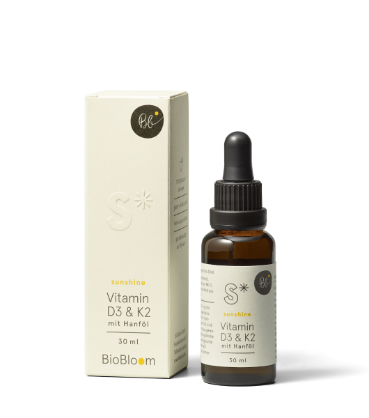 Vitamin D3 & K2 with hemp oil - sunshine