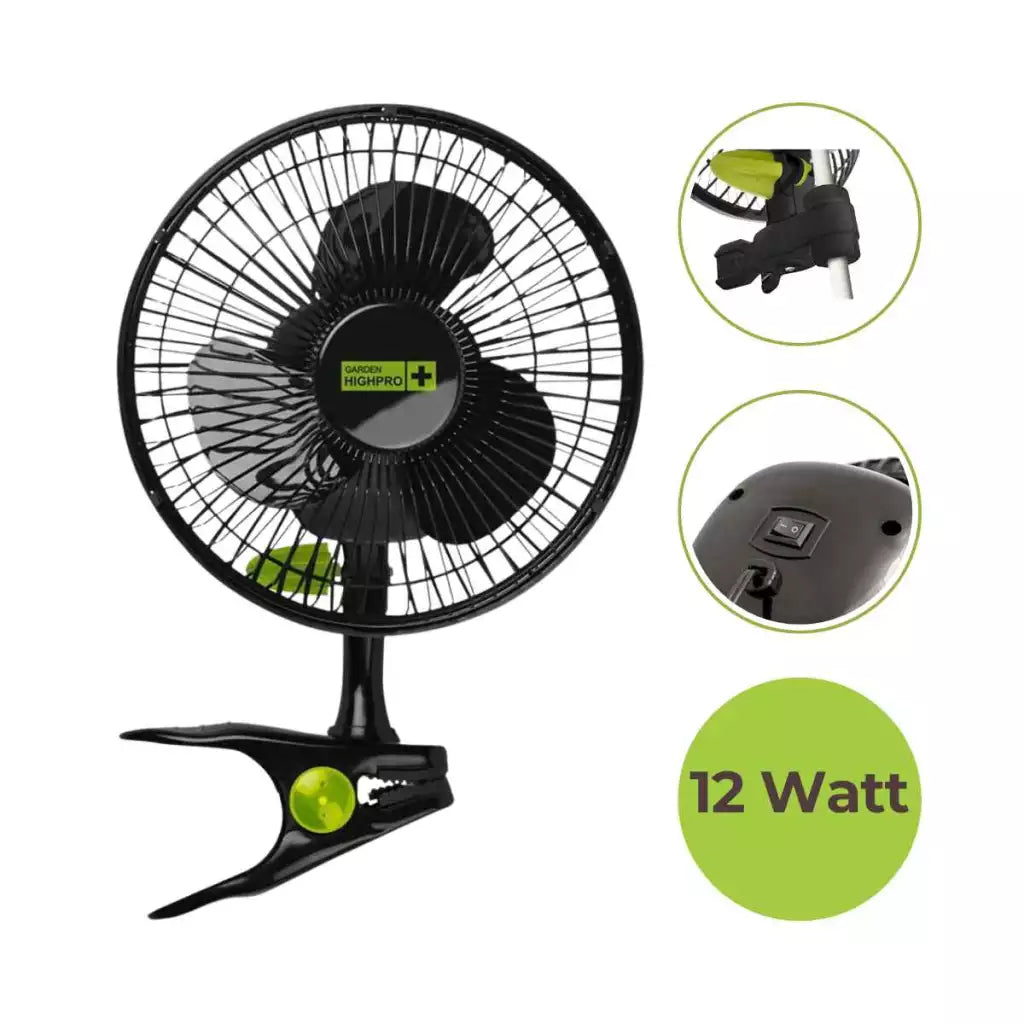 Clip fan 12W Garden Highpro Ø20cm with rod clip PROFAN PROFESSIONAL