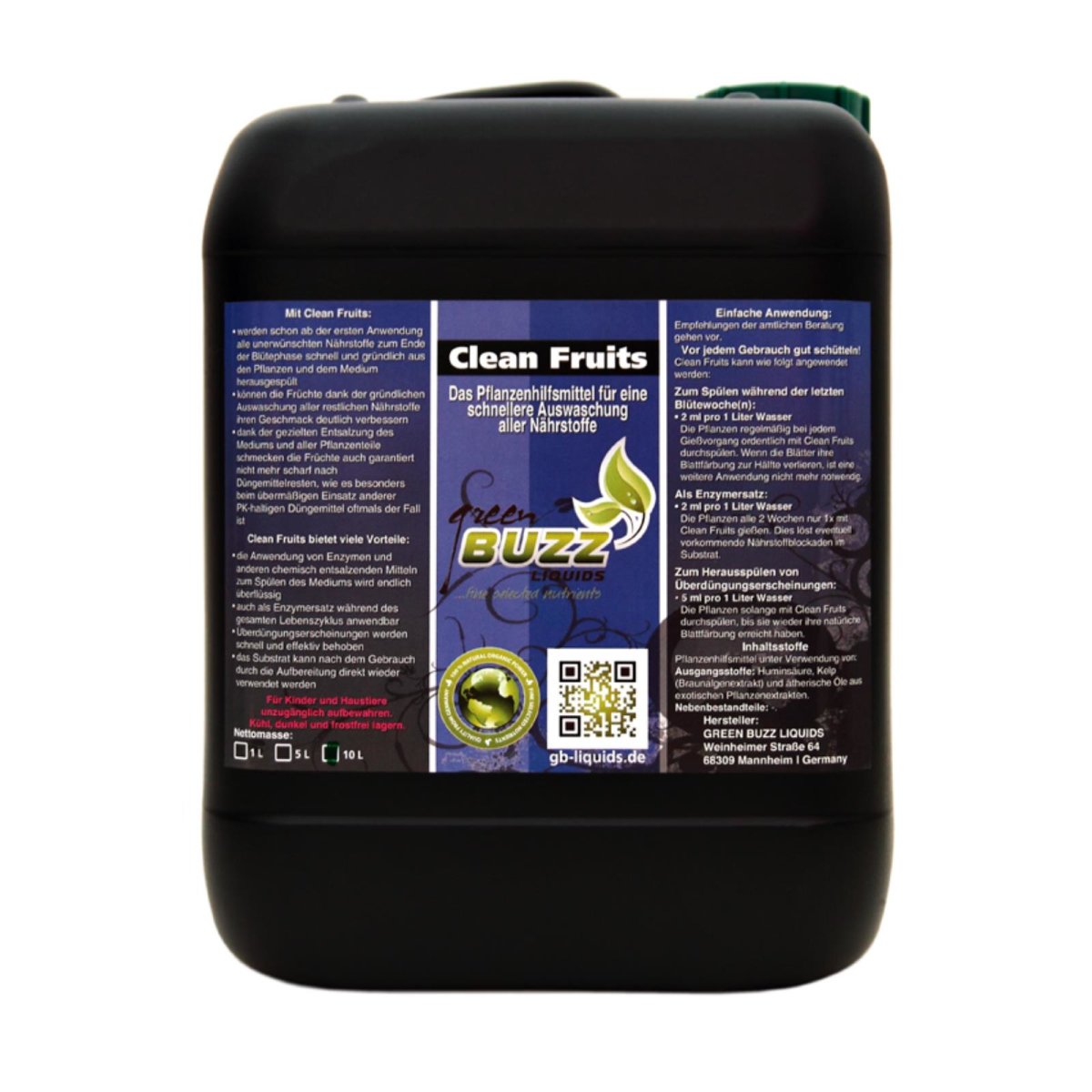 Green Buzz Liquids Clean Fruits 10 liters