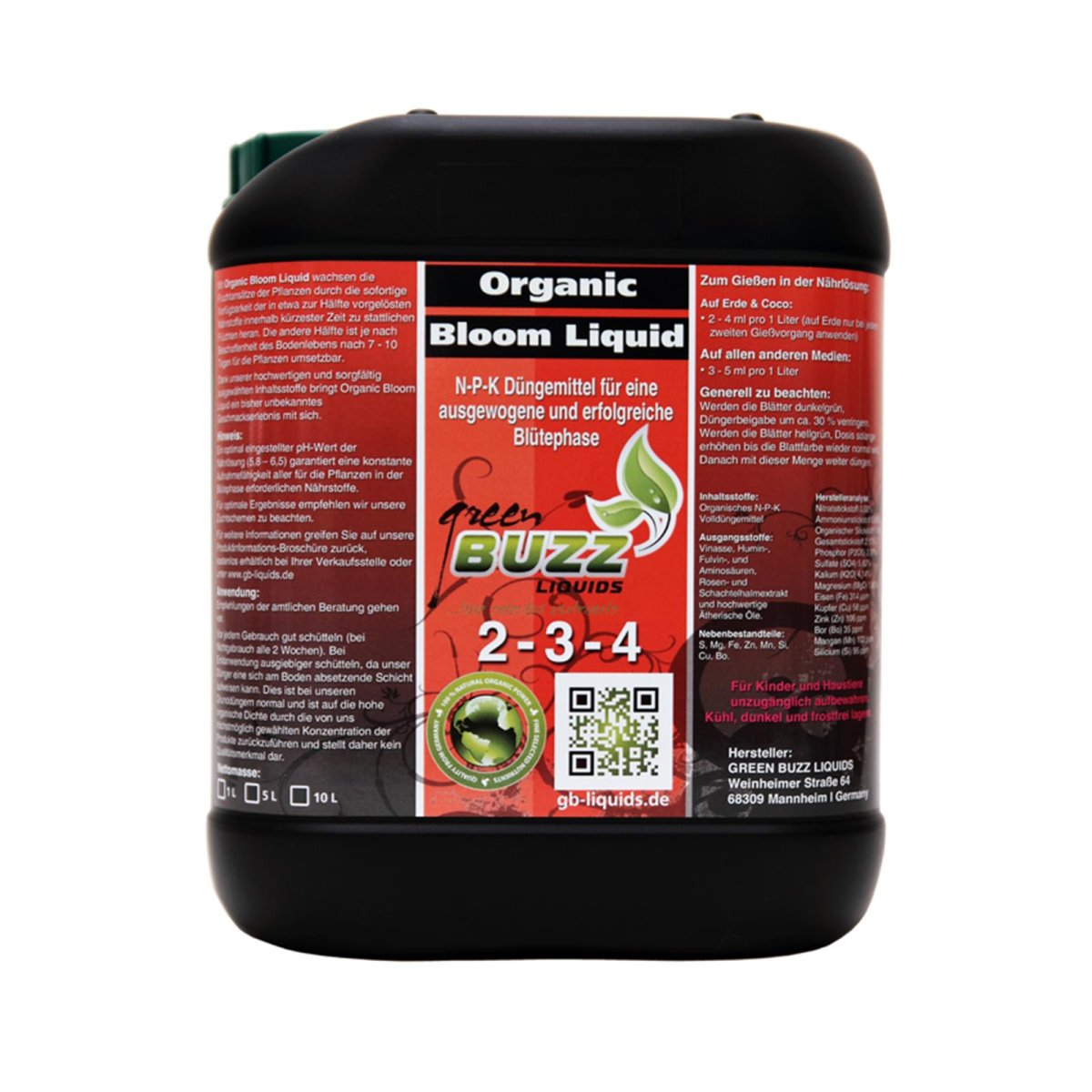 Green Buzz Liquids Organic Bloom Liquid 5 Liter