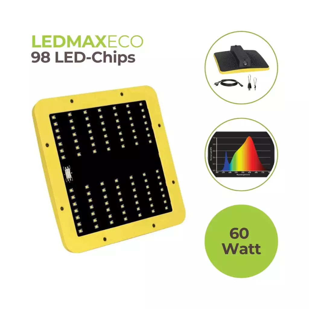 LEDMAXECO 60W LED Pflanzenlampe Garden Highpro 118,4 µmol/s