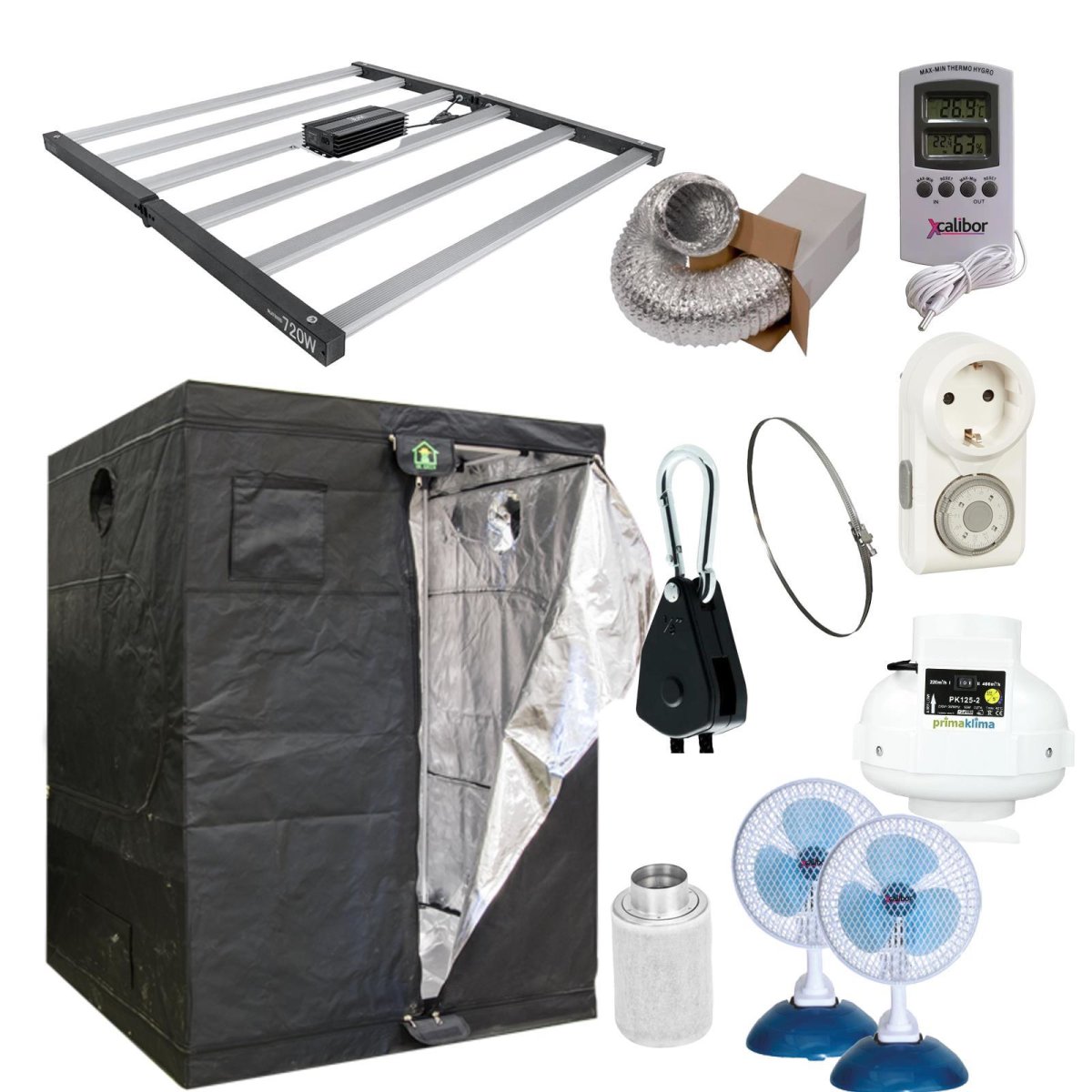 Growbox Komplettset 150x150x200cm inkl. Lumen-King-LED (720W)