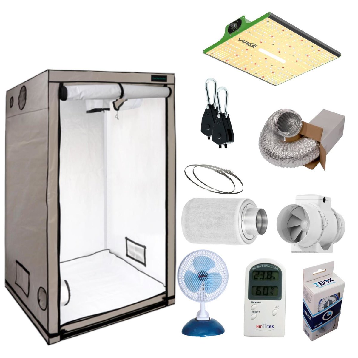 Growbox Komplettset Ferna 80x80x180cm inkl. Viparspectra-LED (100W)