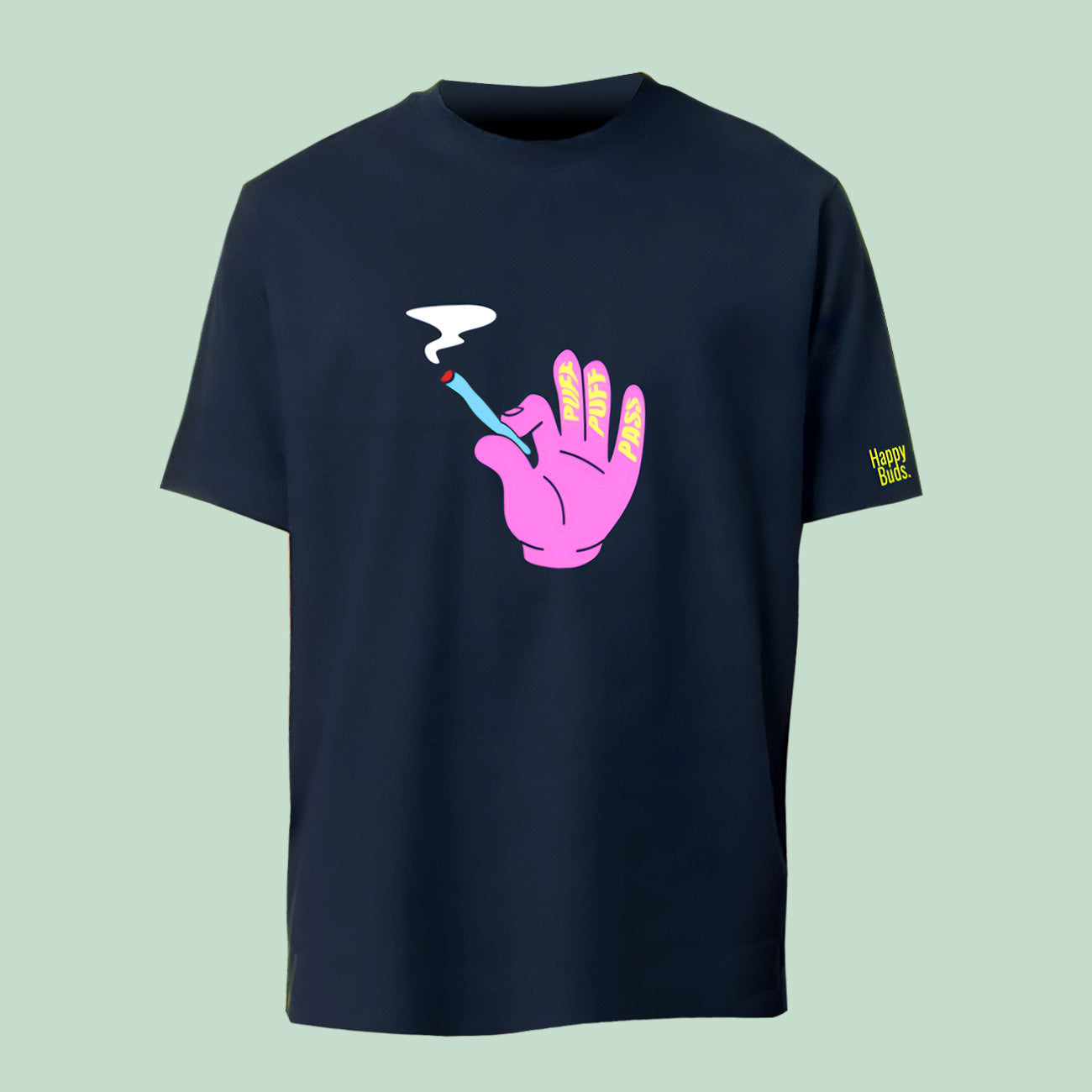 "Puff-Puff-Pass" HappyBuds - TShirt navyblau XL
