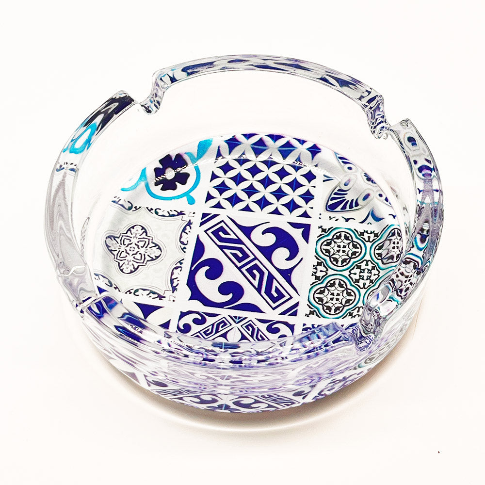 Aschenbecher mit Fliesenglas Muster - verschiedene Designs - Muster 1