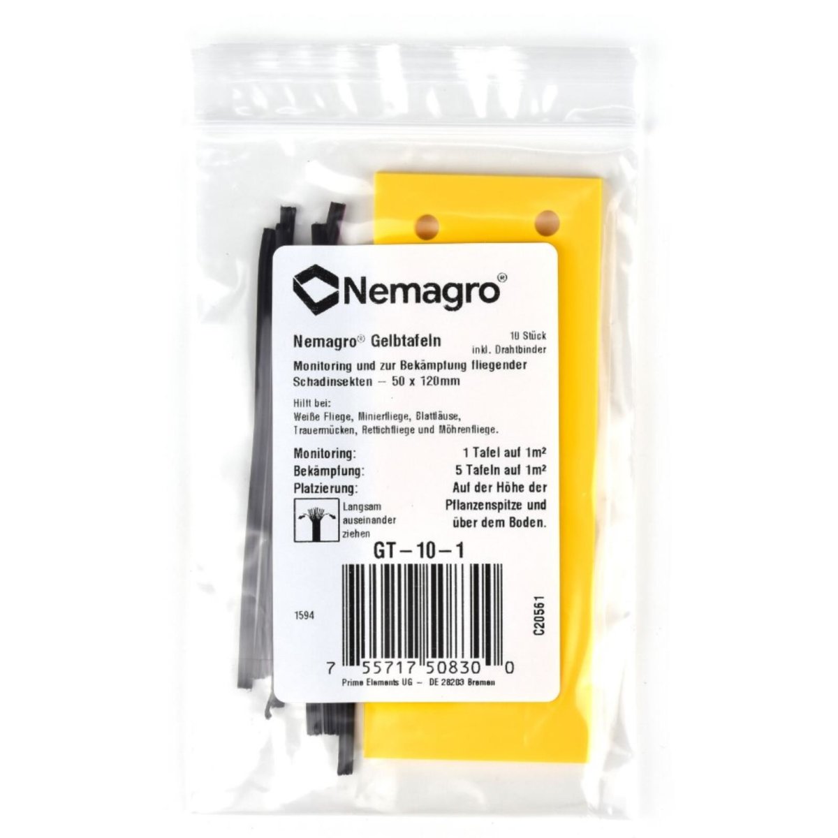 Nemagro - Gelbtafeln oder Blautafeln (10 Tafeln pro Packung) 50 Stück Gelbtafeln