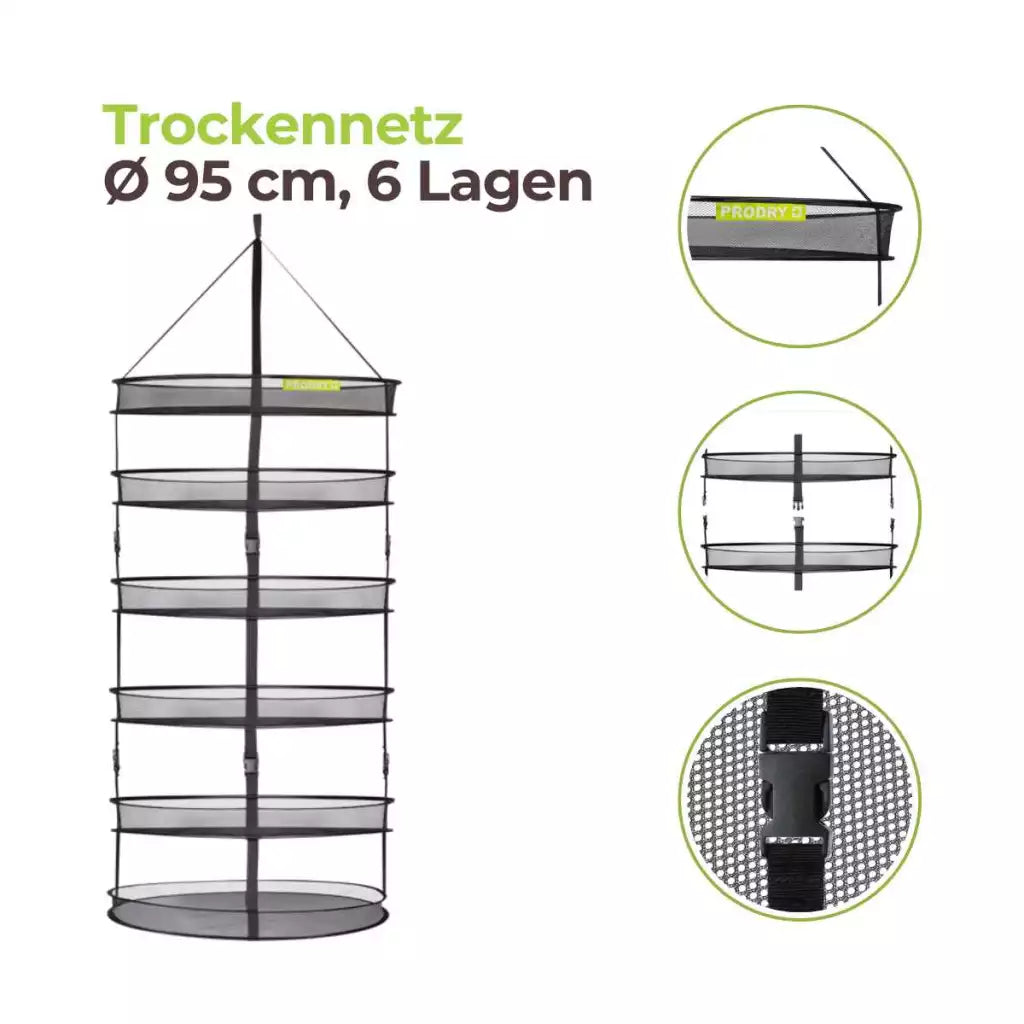 PRODRY 95 Ø95cm 6 Lagen Trockennetz Stecksystem MASTER Garden Highpro