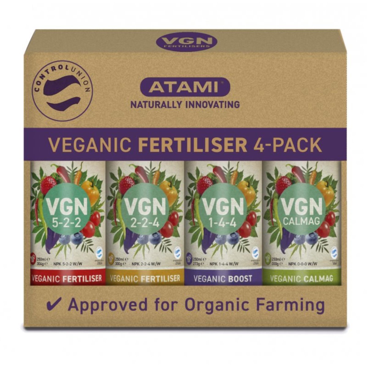 Atami VGN Vegan Fourpack, 4x 250 ml, Düngerset
