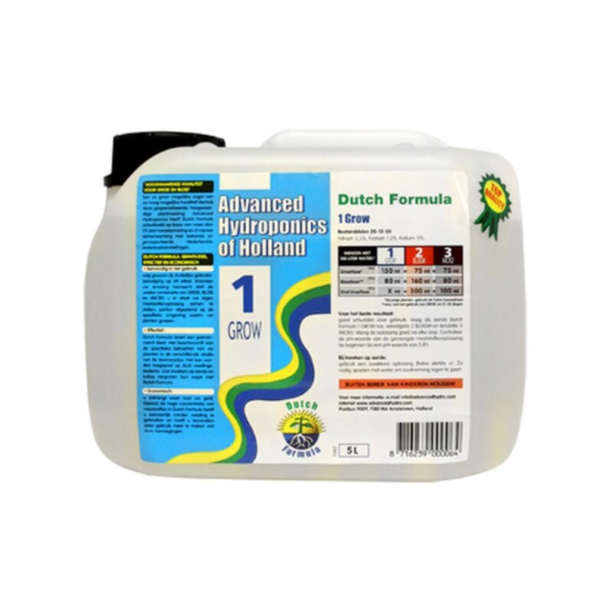 Advanced Hydroponics Dutch Formula Grow 10 liters