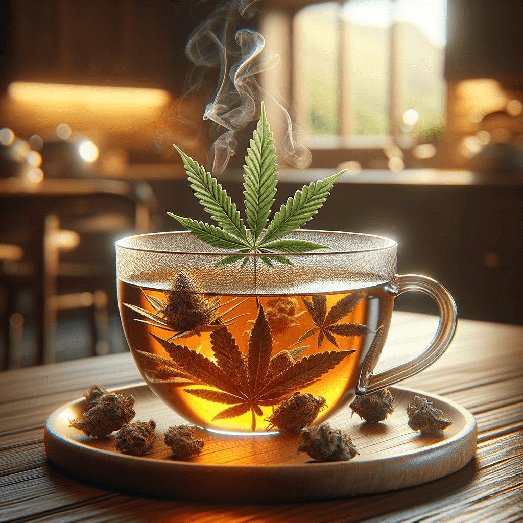 Tee aus Cannabisblättern