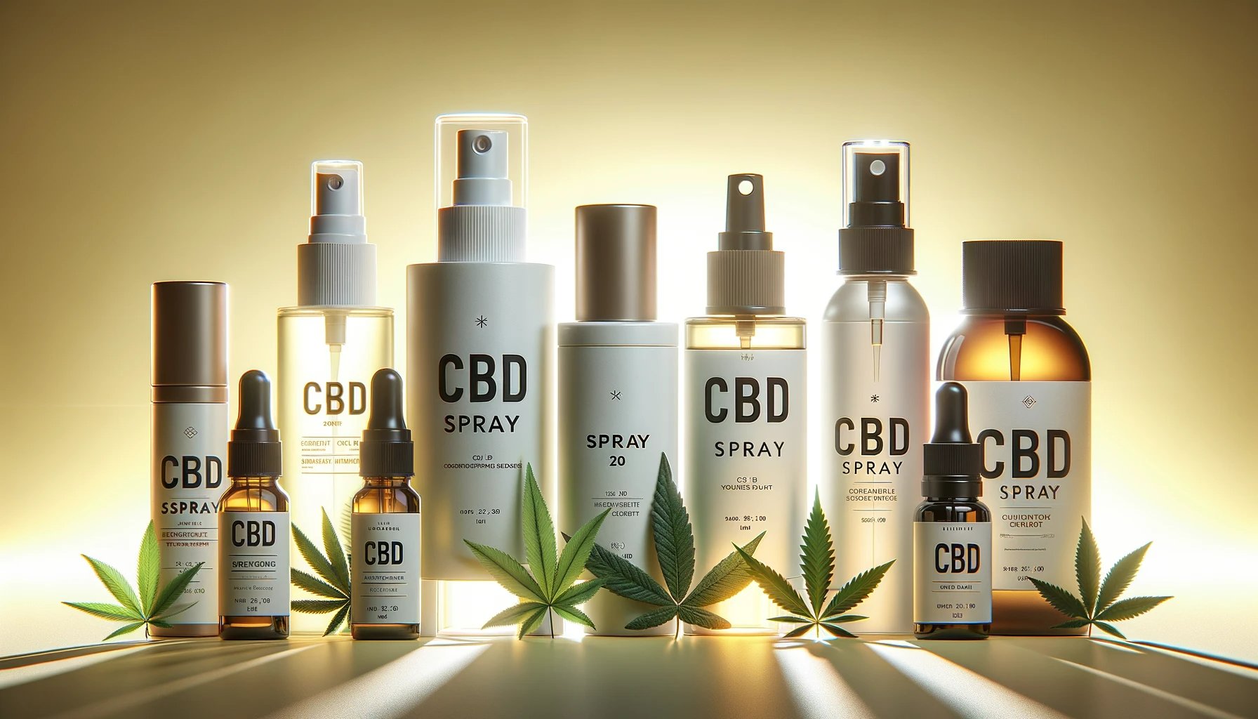CBD Spray mit Cannabisblueten davor