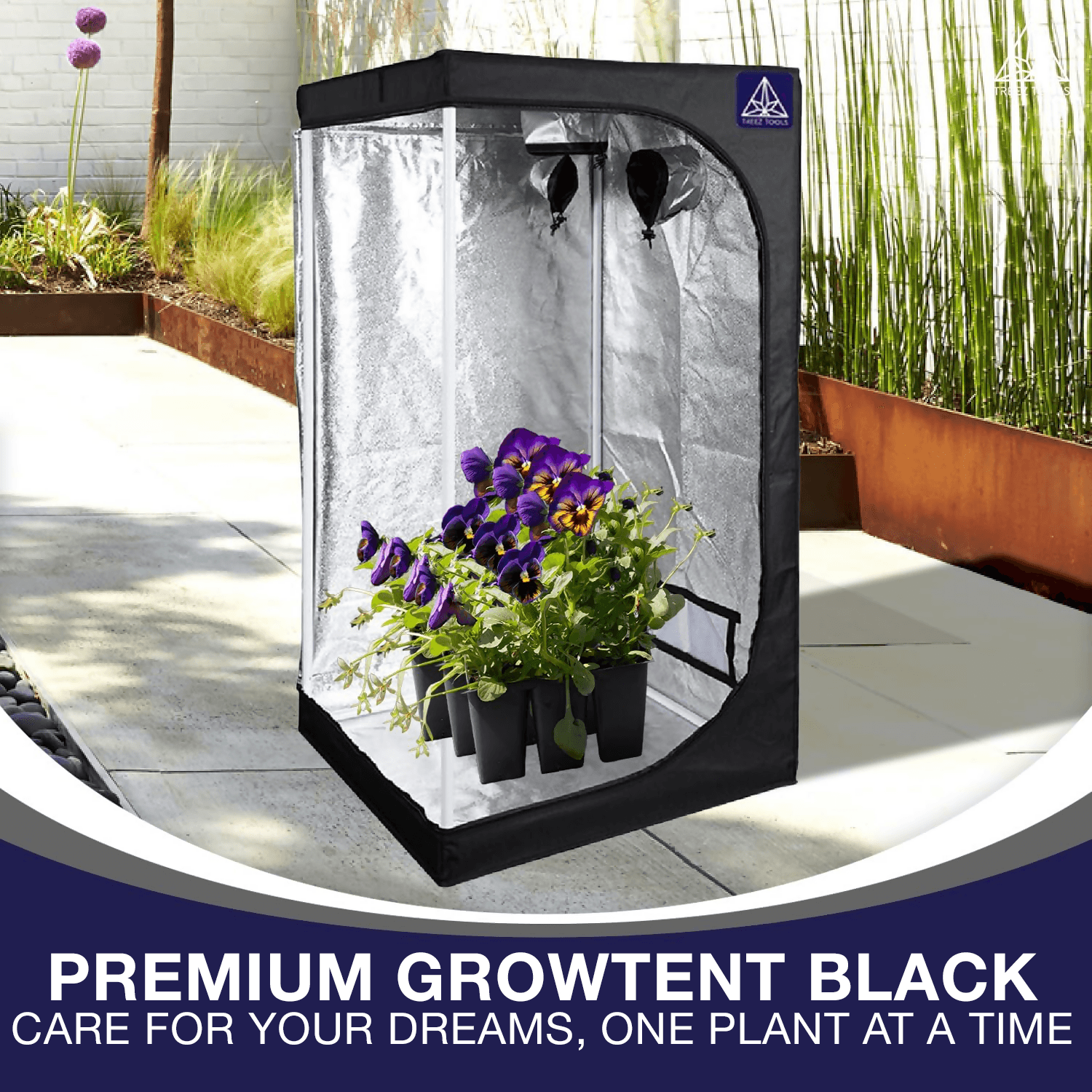 Treez Tools Grow Tent, Black, Indoor Plant Grow Tent L: 120x120x200 cm