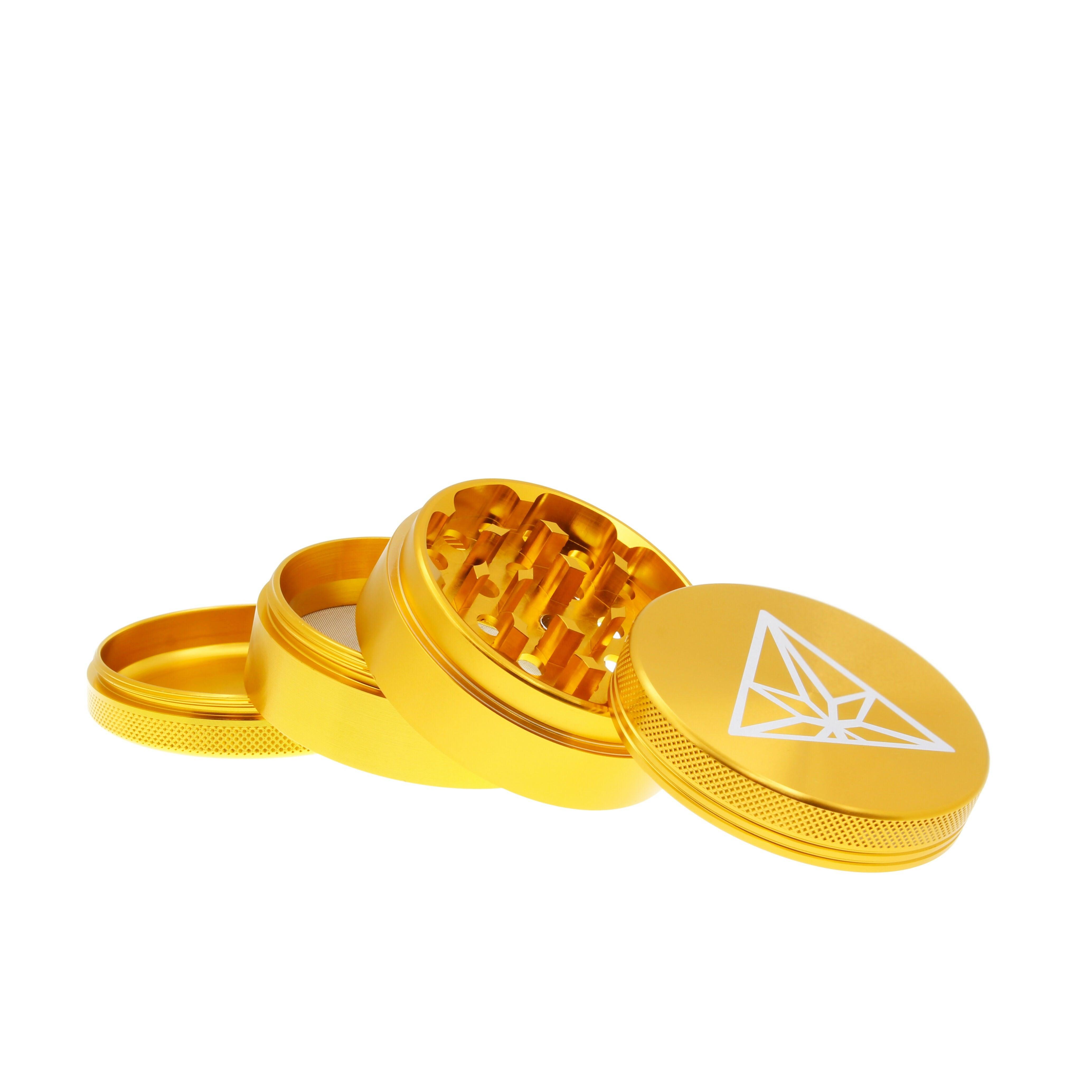 Treez Club 63mm Gold Premium Grinder: 4-piece aluminum herb crusher