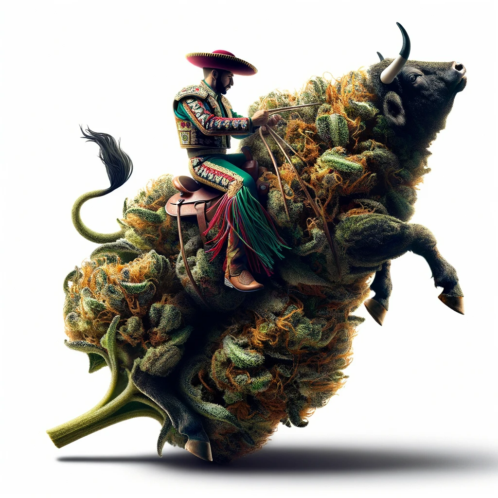 Mexikanischer Bullenreiter auf Afghani Bullrider Cannabis Bud