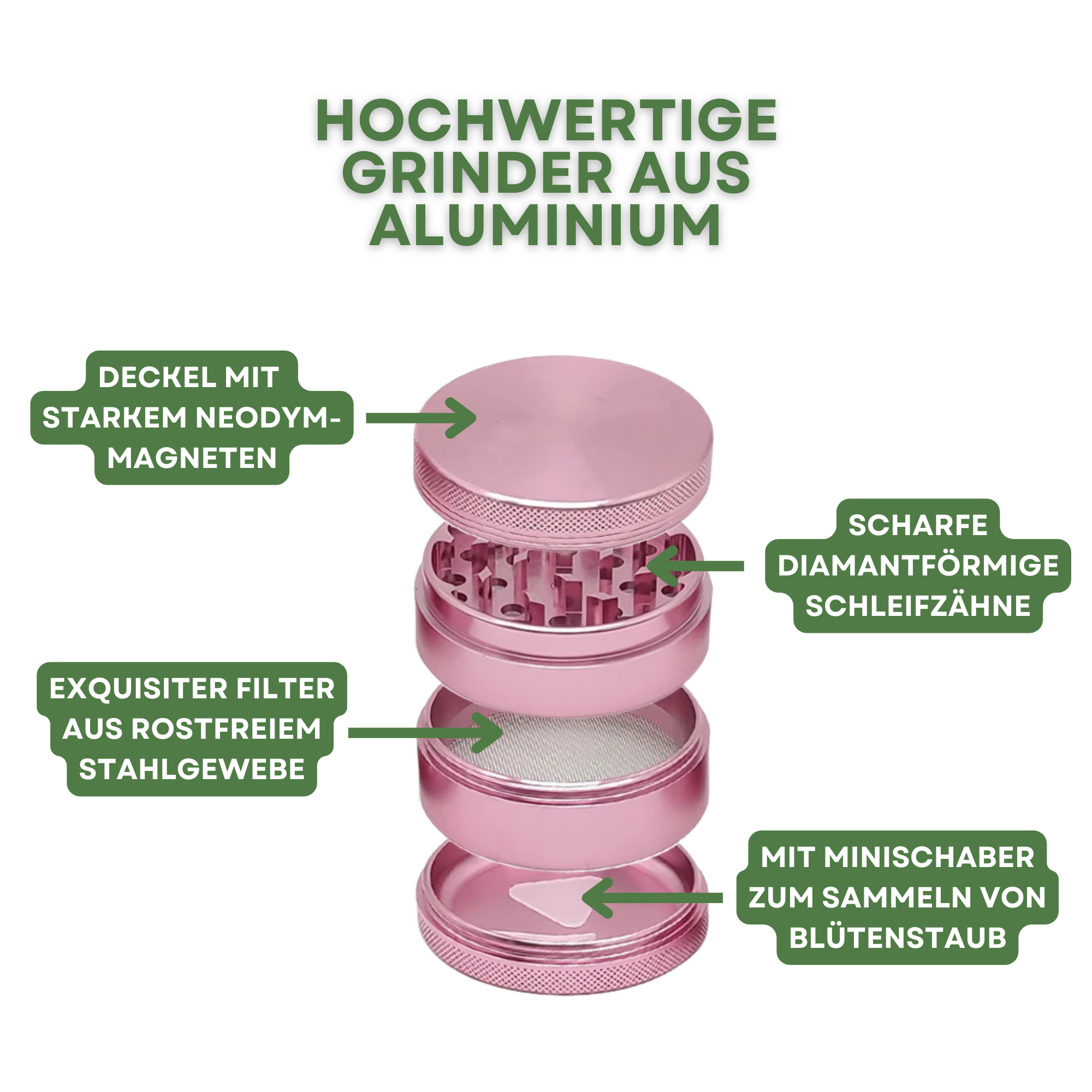 Grinder mit Wunschgravur • Personalisiert mit Nachricht, Name oder Motiv