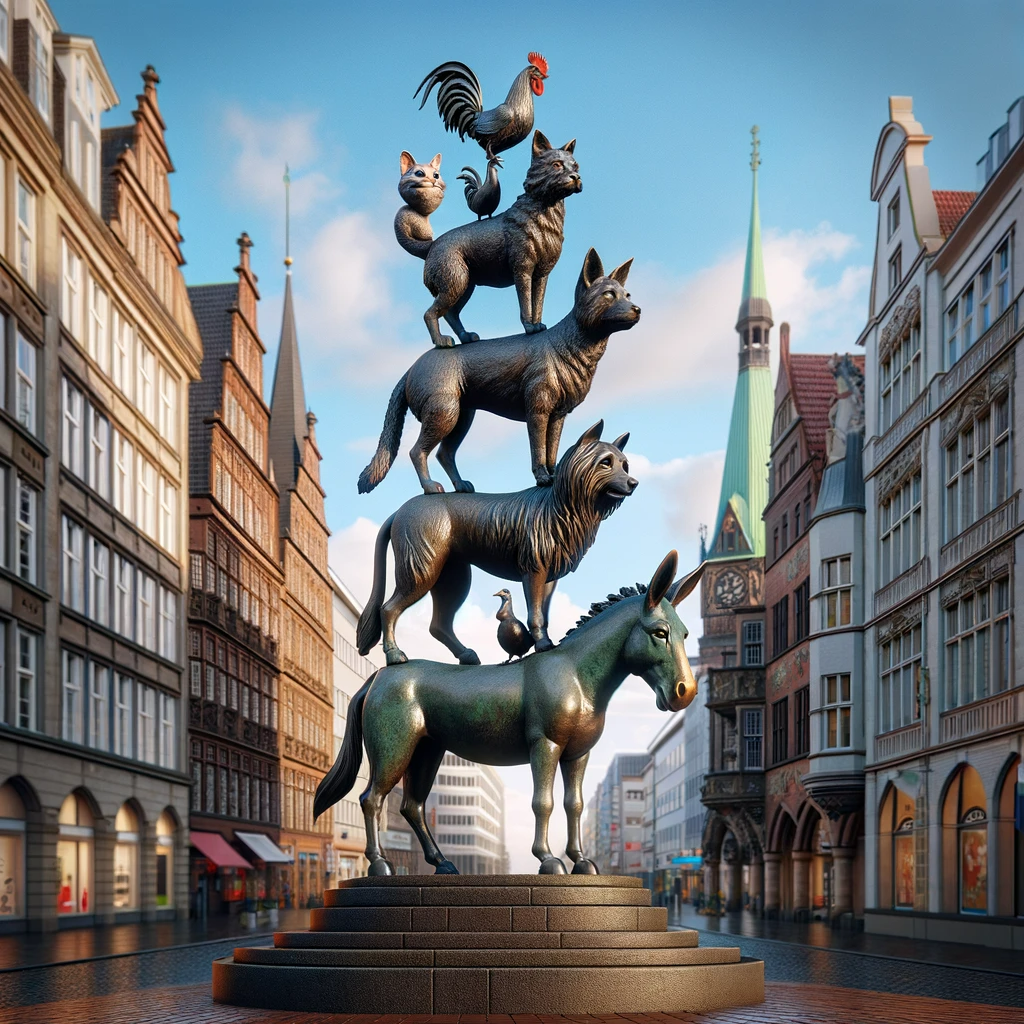 Eisenstatue der Bremer Stadtmusikanten