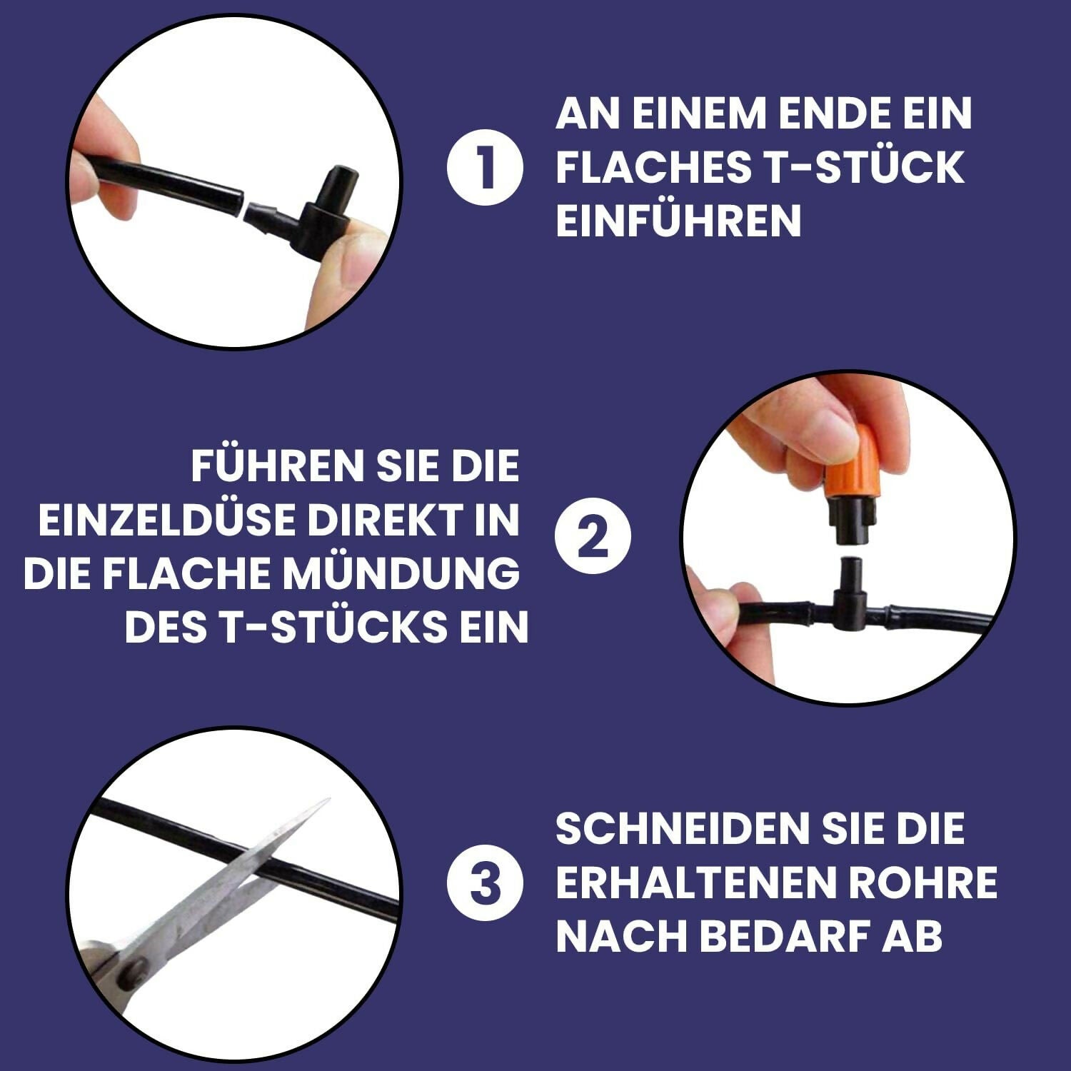 Elektronische 30W Wasserpumpe mit Kapillarrohr und Sprühnebeldüsen für gezielte Bewässerung in großen und kleinen Gärten.