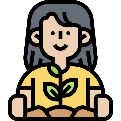Icon Aroma Erdig Frau mit Pflanze