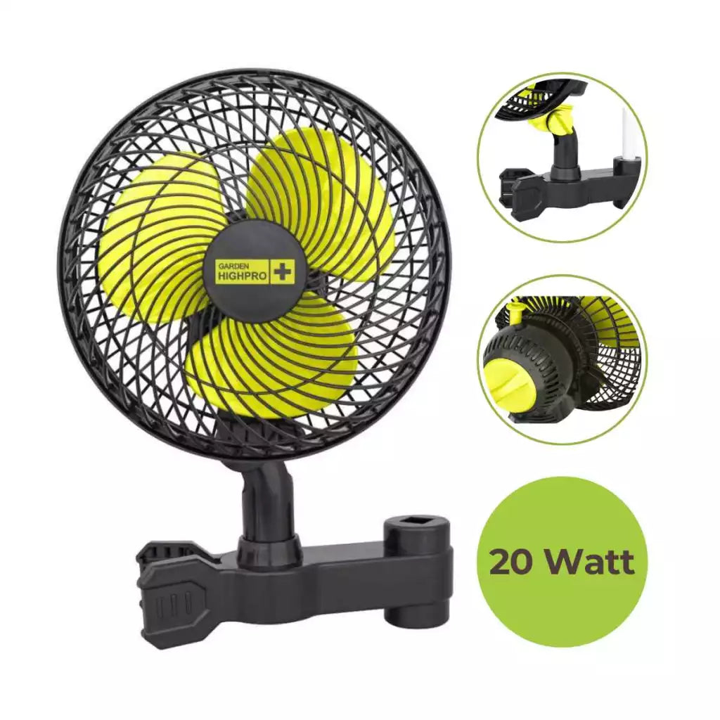 Schwenkventilator 20 Watt Garden Highpro Ø20cm mit Stangenclip PROFAN