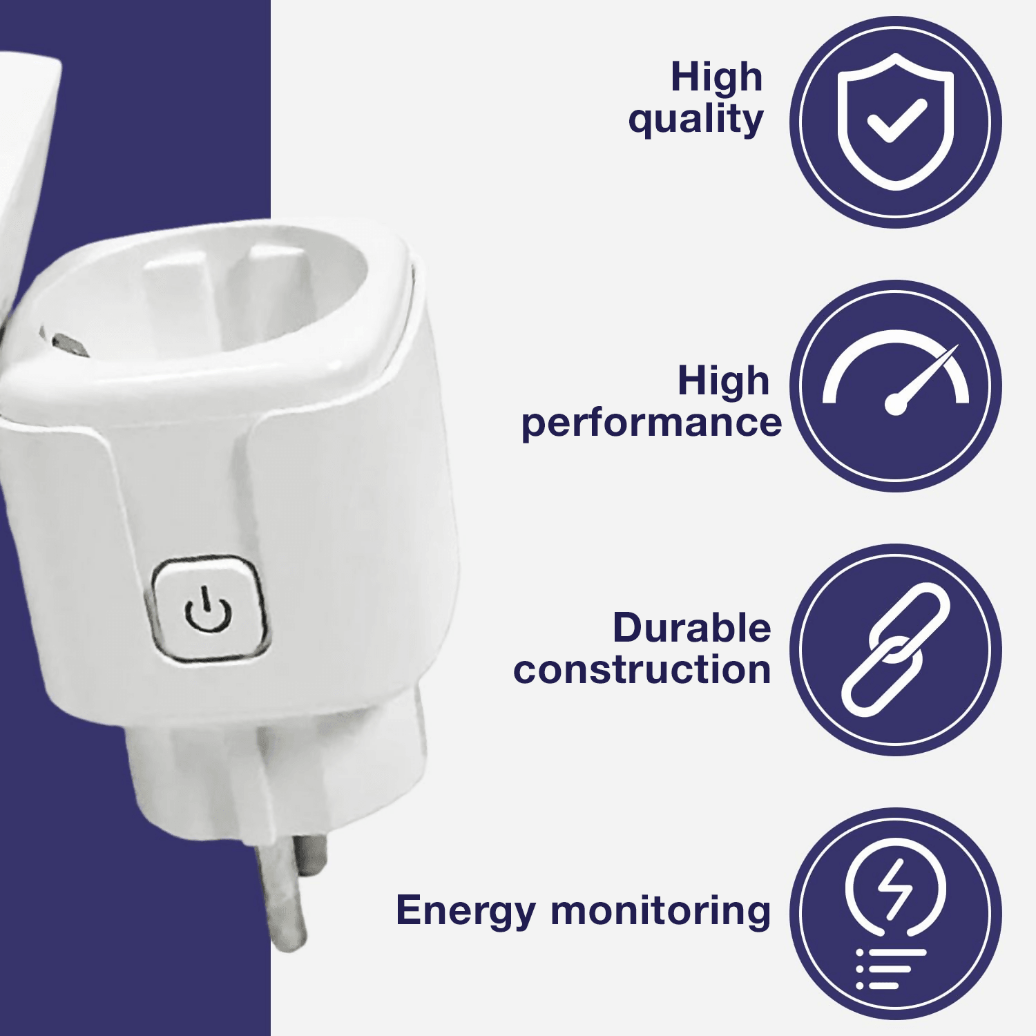 Smart Plug by TREEZ TOOLS - WiFi Enabled, Voice Control, and Energy Monitoring for Home and Grow Automation - Works with Alexa and Google Home 