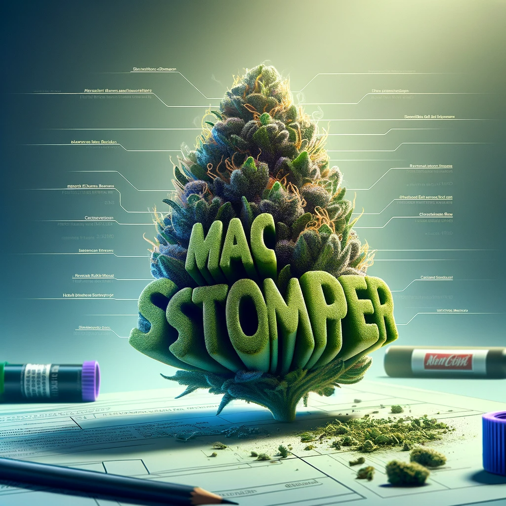 Mac Stomper Cannabis Bud mit Stift davor 