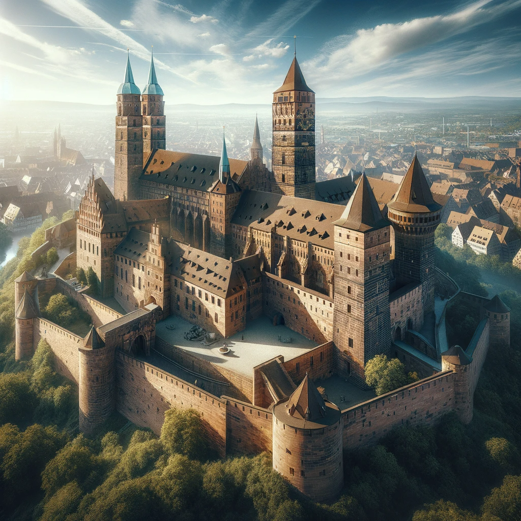Kaiserburg in Nürnberg an sonnigem Tag
