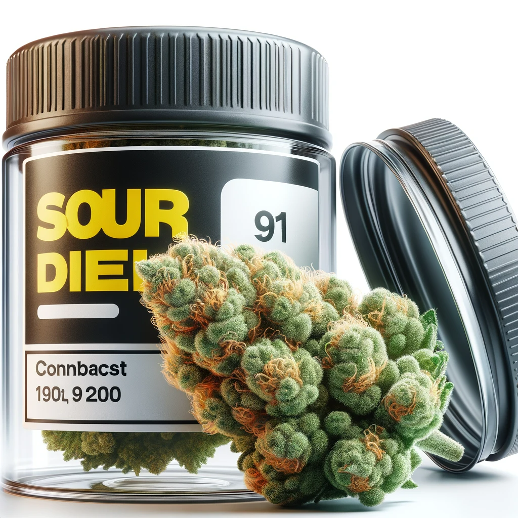 Cannabis Bud vor Sour Diesel Dose