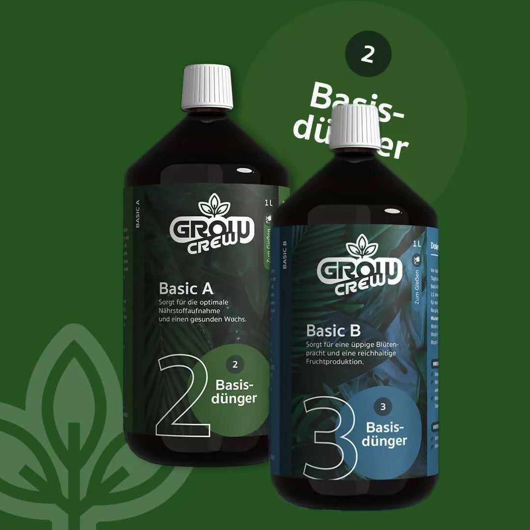 GrowCrew - Basic A + Basic B (Basisdünger Paket) | 2 x 1 Liter - aboutweed