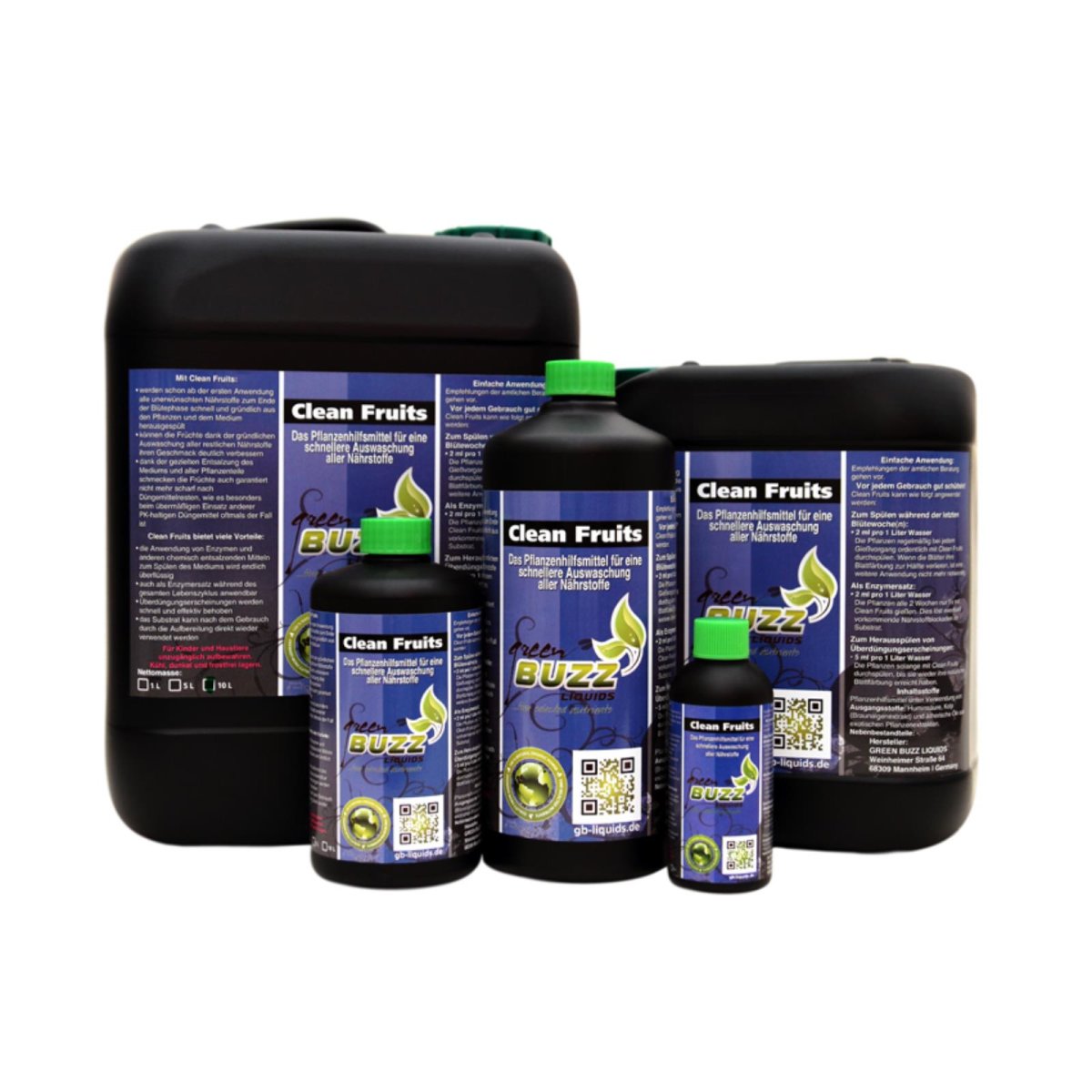 Green Buzz Liquids Clean Fruits