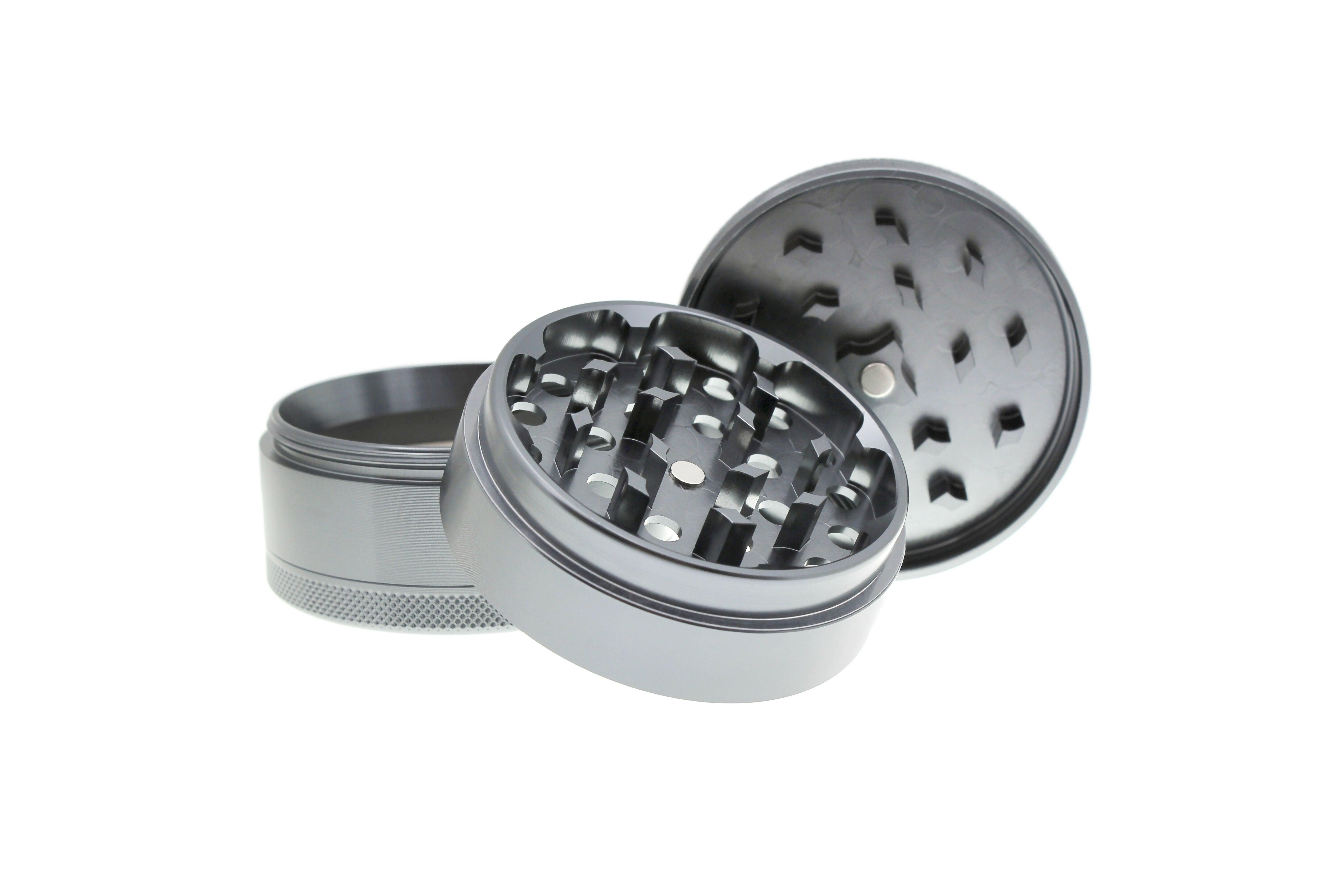 Treez Club 63mm Gray Premium Grinder: 4-piece aluminum herb crusher