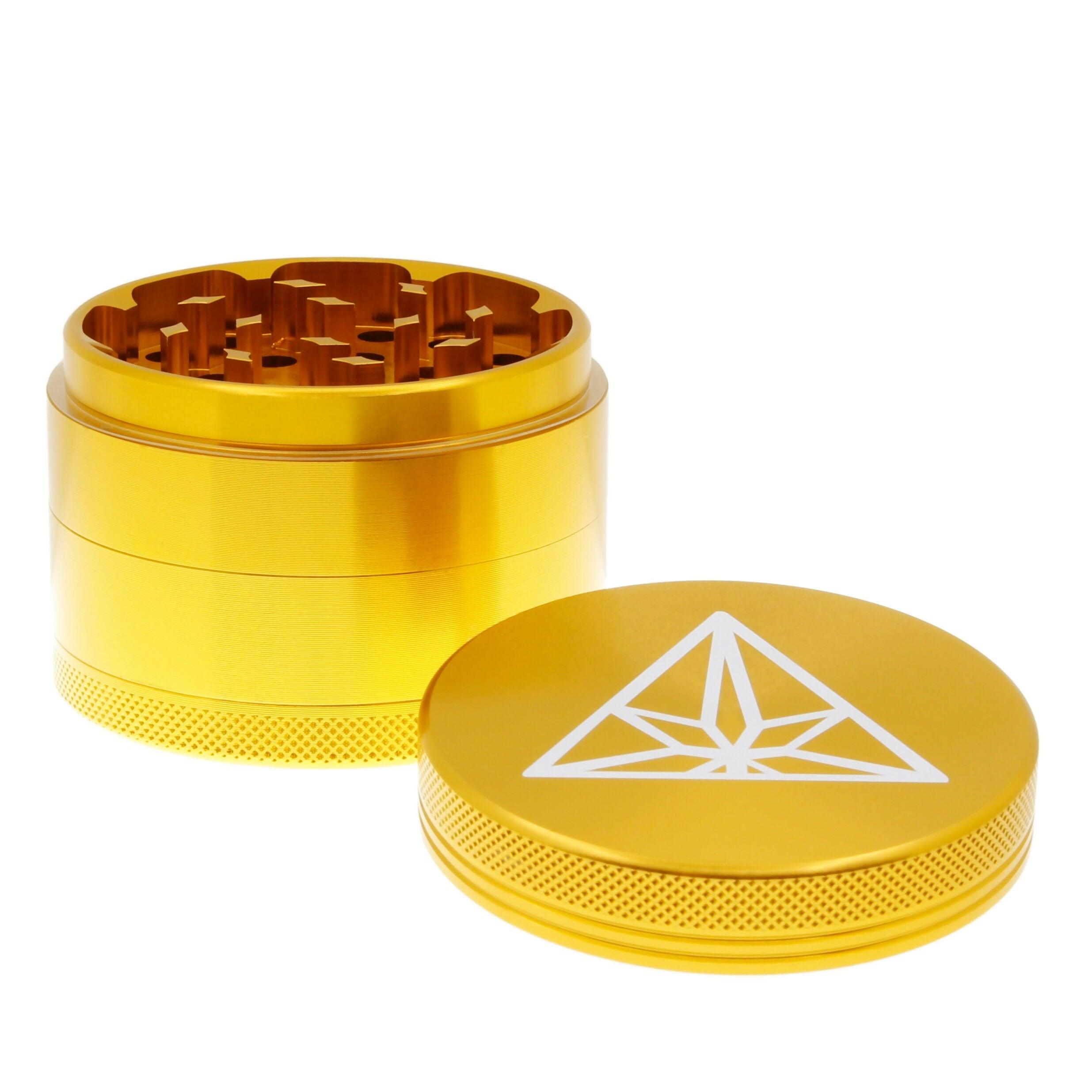 Treez Club 63mm Gold Premium Grinder: 4-piece aluminum herb crusher