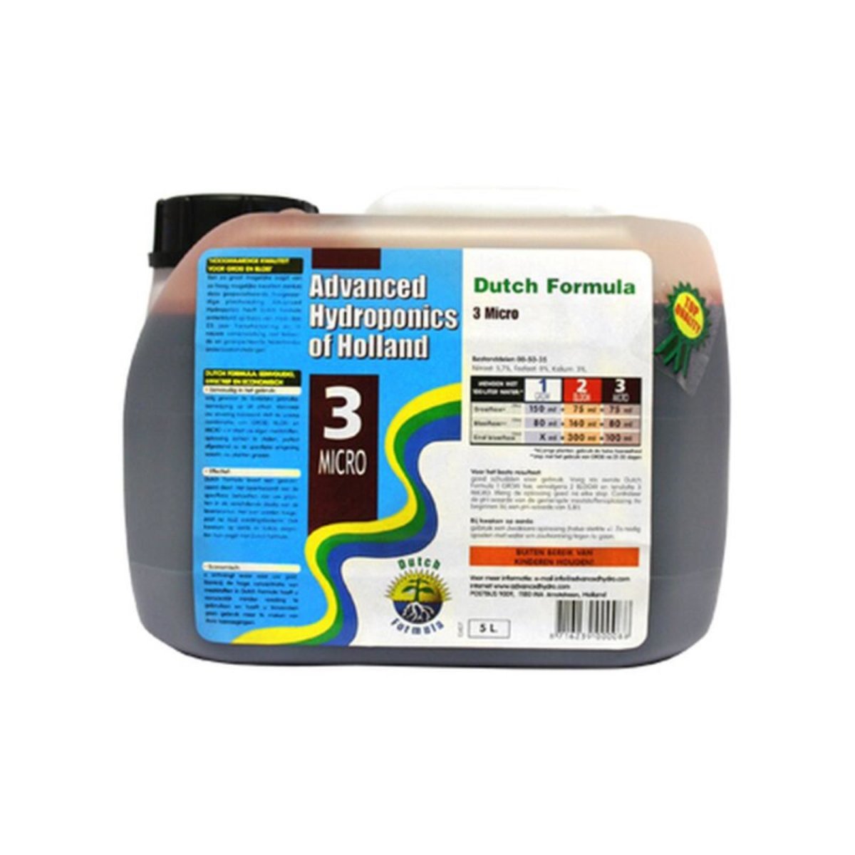 Advanced Hydroponics Dutch Formula Micro 10 Liter