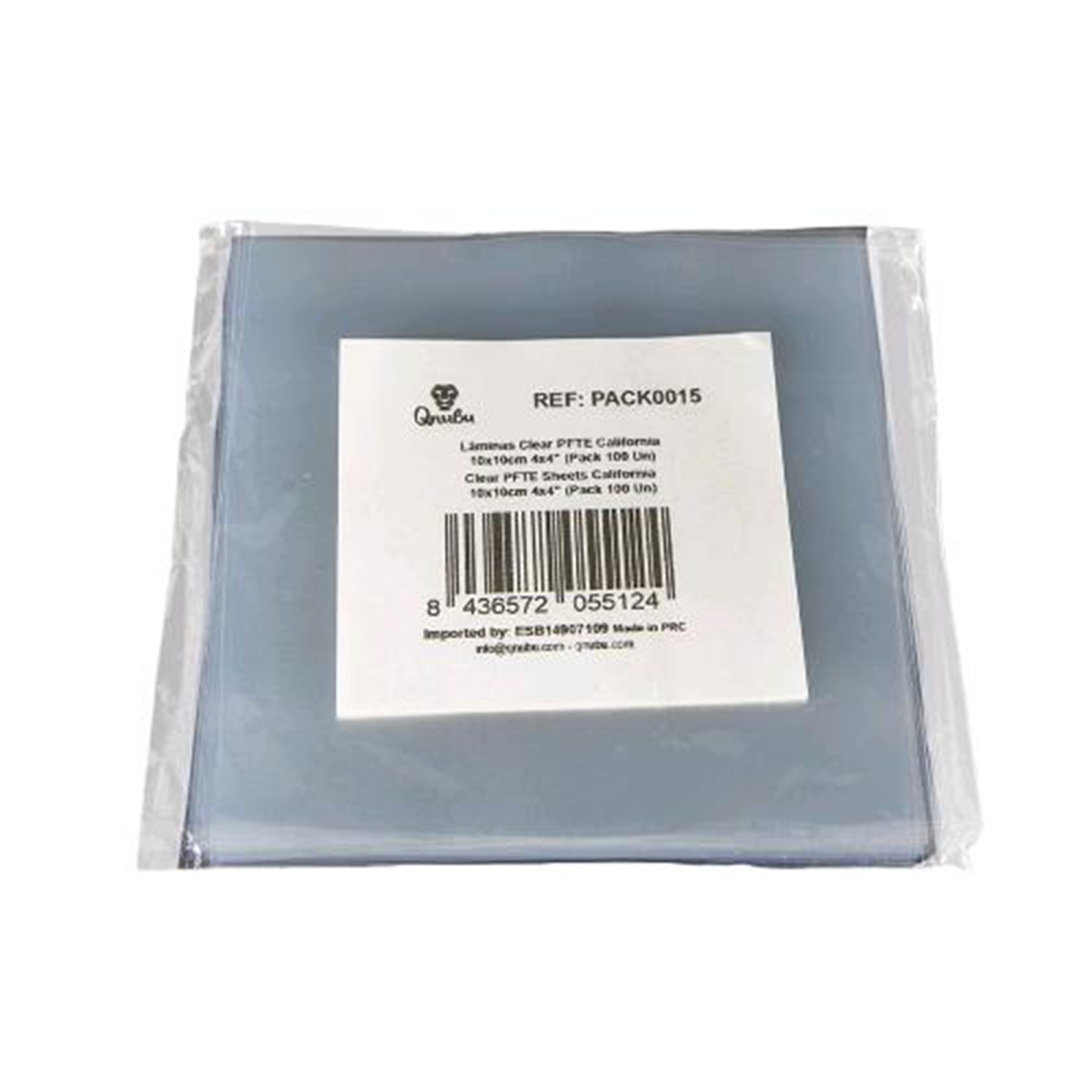 QNUBU – Transparente PTFE-Blätter – 10 x 10 cm