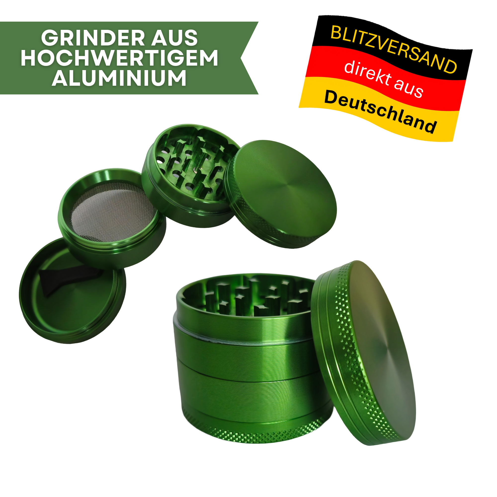 Grinder in verschiedenen Farben • 50mm Aluminium Metall Gewürz- und Kräutermühle